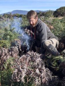 Jason Smith starting a burn